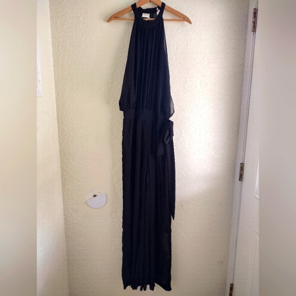 Silk & Salt Black Flowy Jumpsuit With Side Tie - Picture 6 of 16